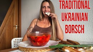 How to Cook Ukrainian Borsch l Traditional Tomato Soup Recipe [upl. by Acceb]