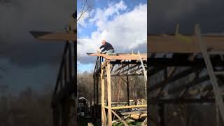 One Man EPIC Barn Build goatbarn diy woodworking farmliving [upl. by Atcliffe]