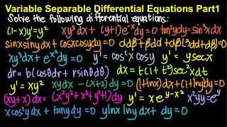 Differential Equation First Order and First Degree Variable Separation Method amp Reducible Method [upl. by Ahsilrae]