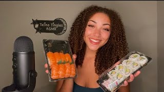 ASMR EATING SUSHI  Close Whispers amp Mouth Sounds Mukbang 🍣🍱 [upl. by Juley]