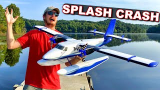 CRASHING water FLOAT Plane on PURPOSE  EFlite Twin Otter RC Airplane [upl. by Nilad]