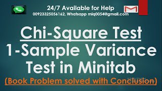 Chi square test for variance test in Minitab 21  1 sample variance test in Minitab 21 [upl. by Aehsila312]