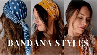 5 Simple Bandana Hairstyles for Summer ♡ [upl. by Inahpets]