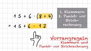 Vorrangregeln  Klammern und Punkt vor Strichrechnung [upl. by Nohtanoj46]