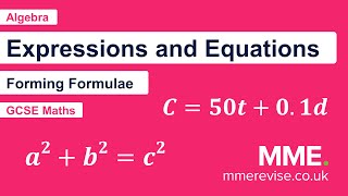 Algebra  Forming Expressions Equations and Formulae Video 2 [upl. by Nohsal]