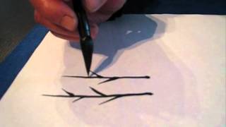 Sumie Academy Summer Course 2 Long graceful brushstrokes  How to paint reed [upl. by Ahsoem603]