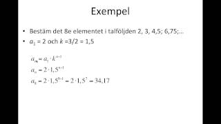 Ma5 24 Geometriska talföljder och summor [upl. by Windham350]