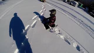 Pulling a GT behind the snowmobile [upl. by Loomis694]