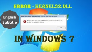 How to fixed dynamic link library Kernel32dll Error  Windows 7 [upl. by Acnoib]