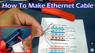 How To Make Ethernet Cable RJ45  Straight Through amp Crossover [upl. by Asirral]