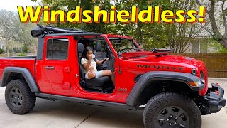 Removing the Doors Top and Windshield  Jeep Gladiator Mojave [upl. by Ailecec]