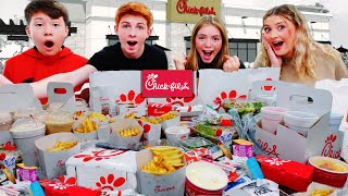 Ordering The ENTIRE CHICKFILA Menu  Did It Feed Our Large Family  Fast Food Challenge [upl. by Waldos]