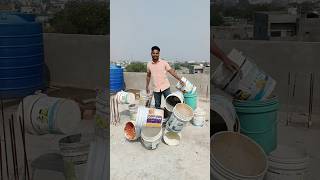 paint buckets as pots😍🌿🌱 indianfarmer gardening cementplanter phoolpatte indiangardeners short [upl. by Aikel]