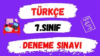 7Sınıf Türkçe Deneme Sınavı  7Sınıf Deneme Sınavı  7Sınıf 1Dönem Deneme Sınavı [upl. by Sudnak]