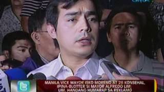 24oras Manila Vice Mayor Isko Moreno at 28 konsehal ipinablotter si Mayor Alfredo Lim [upl. by Ahsotal]