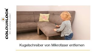 Kugelschreiber Flecken entfernen reinigen von Alcantara und Microfaser Anleitung  COLOURLOCK [upl. by Wynny394]