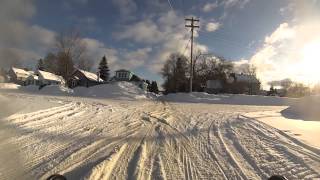 Snowmobile trail thru Newberry MI [upl. by Ainadi156]