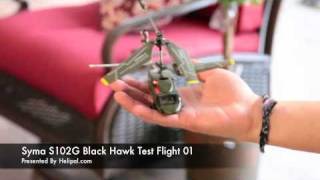 Helipalcom  Syma S102G Black Hawk Micro Helicopter Test Flight 01 [upl. by Otir]