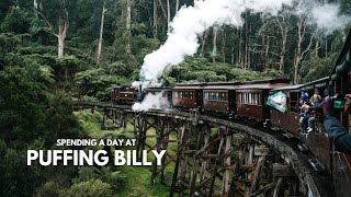 Puffing Billy Railway Melbourne Review 🚂 Belgrave to Lakeside Visitor Centre  Steam Train vlog [upl. by Adraynek]