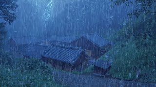 Sleep Instantly Within 3 Minute with Heavy Rain amp Thunderstorm on Ancient House in Mountain at Night [upl. by Baumbaugh282]