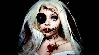 Voodoo Barbie Doll  Instagram Username  HALLOWEEN MAKEUP TUTORIAL [upl. by Rdnaskela]