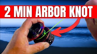 Tying the Arbor Knot Attaching Fishing Line to Reel [upl. by Ruskin824]