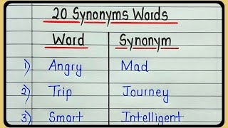 Learn 20 synonyms words  Common English synonyms  Similar words synonyms 20 [upl. by Dirk]