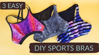 3 Easy DIY Sports Bras [upl. by Arlana]