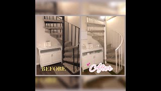 DIY HOW TO PAINT A WROUGHT IRON SPIRAL STAIRCASE  AMAZING TRANSFORMATION [upl. by Blalock596]