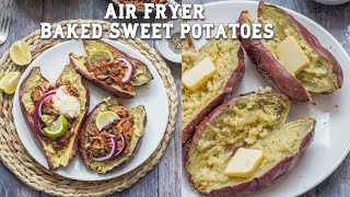 Air Fryer Baked Sweet Potatoes  Caribbean Style  That Girl Cooks Healthy [upl. by Yaker]