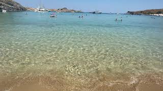 Lindos Beach Rhodes Greece 2021  4k [upl. by Darwen74]