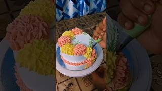 easy and quick Cake decoration ideasfloral Cake design with M1 nozzlecakeyutubeshortsviralcake [upl. by Naujej341]