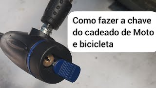 Confecção de chave para cadeado de Moto ou Bicicleta [upl. by Lubeck377]