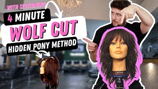 WOLF CUT IN 4 MINUTES with HIDDEN ponytails for CUSTOMISATION of the hair trend 2023 [upl. by Dedrick455]