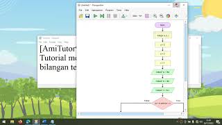 Tutorial membuat flowchart pseudocode program menentukan bilangan terbesar dari 3 bilangan abc [upl. by Rocher961]