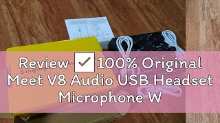 Review ✅100 Original Meet V8 Audio USB Headset Microphone Webcast Live Sound Card [upl. by Ayhtin325]