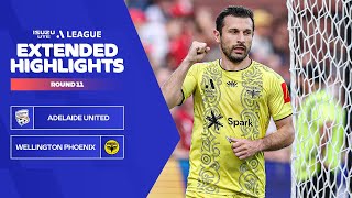 Adelaide United v Wellington Phoenix  Extended Highlights  Isuzu UTE ALeague 202324  Round 11 [upl. by Weeks]