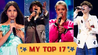 Junior Eurovision 2024  My Top 17After First Rehearsals [upl. by Aicemak233]