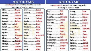 120 Common Opposites in English from AZ  Antonyms List Part I [upl. by Pedrick889]