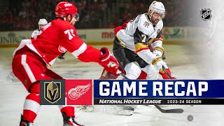 Golden Knights  Red Wings 127  NHL Highlights 2024 [upl. by Nylia508]