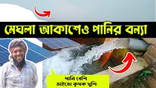 মেঘলা আকাশে পানির বন্যা  সোলার পাম্প। মাঠ পাম্প। Solar Irrigation Pump  সোলারপাম্প agriculture [upl. by Gabbi]