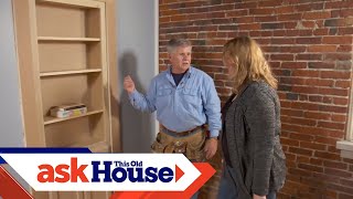 How to Install a Hidden DoorBookshelf  Ask This Old House [upl. by Leatri]