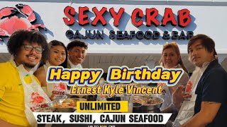 Happy Birthday Vince Sexy Crab  Unlimited Steak Sushi Cajun Seafood [upl. by Nedlog312]