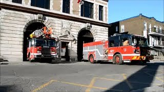 MONTREAL FIRE TRUCKS RESPONDING FROM STATION 27 [upl. by Utley]