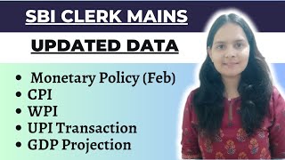 🔥Updated GDP List WPI CPI Monetary Policy UPI Transaction By Purva S Tiwari sbiclerk [upl. by Ehcsrop]