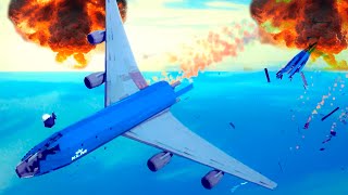 Realistic Fictional Airplane Crashes and Emergency Landings 2  Besiege NO LAGS [upl. by Nage401]