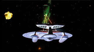 Star Trek Bridge Commander Nebula class vs Romulan Warbird [upl. by Airetak]