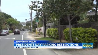 Theres restricted parking in Lanikai Loop and Kailua due to Presidents Day [upl. by Ladiv]