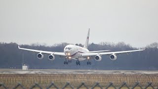 Ilyushin Il96300 Russia State Transport RA96023 arrival at Munich Airport SIKO 2018 [upl. by Burrill426]