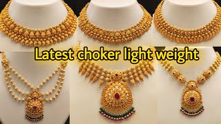 latest gold choker designs 2021  simple gold choker necklace designs  22k gold choker necklace [upl. by Aloel591]